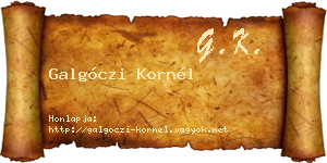 Galgóczi Kornél névjegykártya